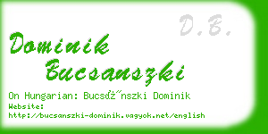 dominik bucsanszki business card